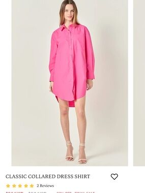 English Factory Hot Pink Oversized Button-Down Shirt